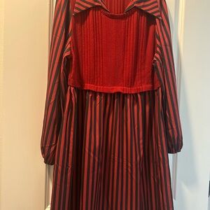 SHEIN Red and Black with Dramatic Pleats